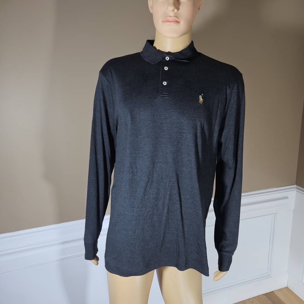 Ralph Lauren Dark Gray Long Sleeve Polo Shirt